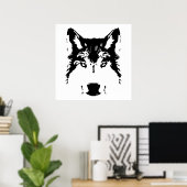 Poster Tête de loup (Bureau à domicile)