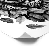 Poster tête de loup animal feuille dessin d'art original (Coin)