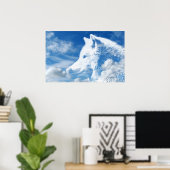 Poster Tête de loup de nuage (Bureau à domicile)