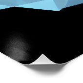 Poster Tête de loup géométrique bleue (Coin)