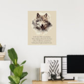 Poster Tête de loup magnifique et poème II (Bureau à domicile)