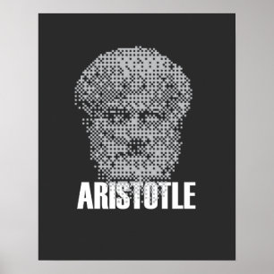 Poster Tête de mosaique pixelisée d'Aristote