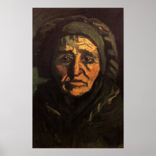 Poster Tête de paysanne au bonnet de dentelle par Vincent