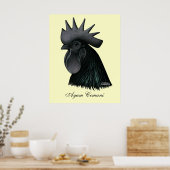 Poster Tête de Rooster Ayam Cemani (Cuisine)