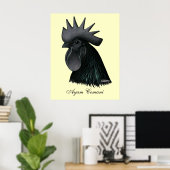 Poster Tête de Rooster Ayam Cemani (Bureau à domicile)