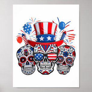 Poster Tête de sucre Sungles Firework Drapeau américain 4