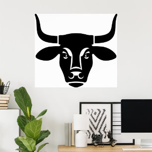 Poster Tête de vache noire