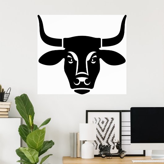 Poster Tête de vache noire