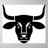 Poster Tête de vache noire (Devant)