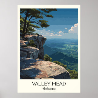 Poster Tête de vallée Montagnes escarpées d'Alabama