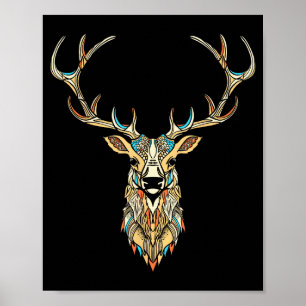 Poster Tête d'élan _ Illustration graphique artistique du