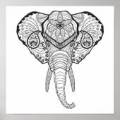 Poster Tête d'éléphant inspirée 2 (Devant)