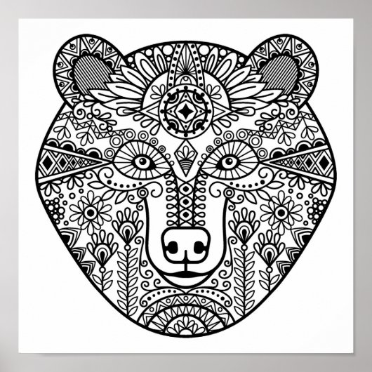 Poster Tête d'ours style 2 (Devant)