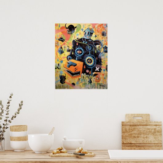 Poster Tête d'ours volant (Cuisine)