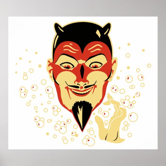 Poster Tête du diable d'Halloween vintage #2 (Devant)