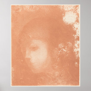 Poster Tête d'un enfant avec des fleurs par la copie