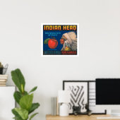 Poster Tête indienne (Bureau à domicile)