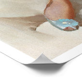 Poster Tête rouge dans la colonne de palmes vers le haut (Coin)