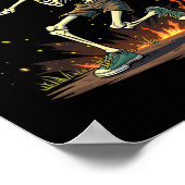 Poster Tête Sketon Pickleball Halloween Sports Éffrayants (Coin)