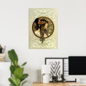 Poster Têtes byzantines Brunette par Alphonse Mucha (Bureau à domicile)