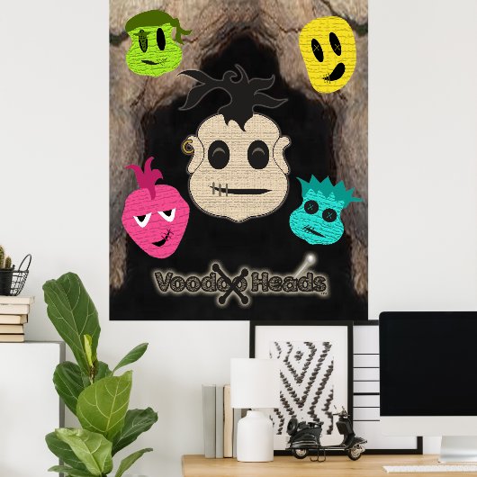 Poster Têtes vaudou ~ Grotte (Bureau à domicile)