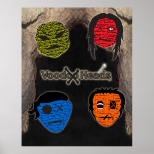 Poster Têtes vaudou ~ Grotte