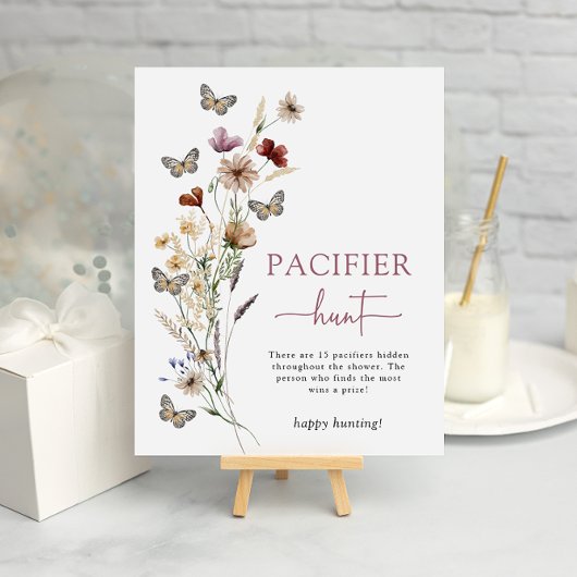 Poster Tétine Fleur Sauvage Rose