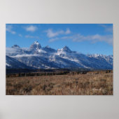 Poster Teton Mountains in Western USA Canvas Print (Devant)