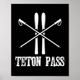 Poster Teton P Wyoming Ski Ski Ski Ski Nordic Alpine Dow