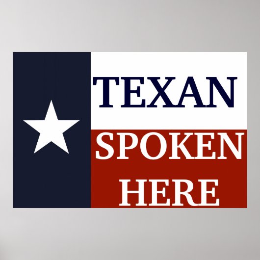 Poster Texan Parlé Ici (Devant)