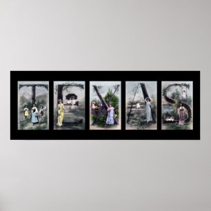 Poster TEXAS Alphabet Lettre Nom Art