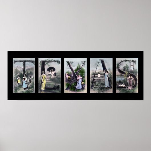 Poster TEXAS Alphabet Lettre Nom Art (Devant)