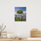 Poster Texas bluebonnets (lupinus texensis) et chêne (Cuisine)