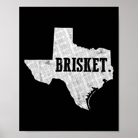 Poster Texas Brisket Bbq Et T-Shirt Pitmaster (Devant)