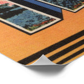 Poster Texas (Cowboy Roping Bull)Scènes de grandes lettre (Coin)