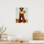 Poster Texas Cowboy, vers 1890 (huile sur toile) (Cuisine)