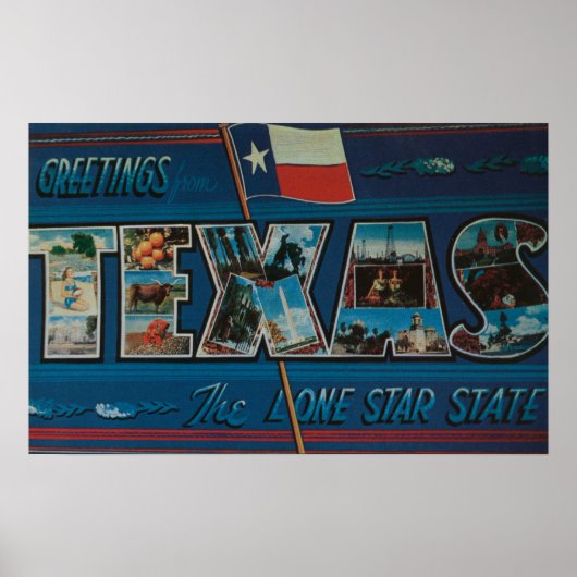 Poster Texas (Drapeau Lone-Star)Grandes Scènes (Devant)