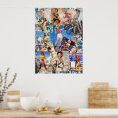 Poster Texas Eclectique : Collection de cow-girl Vintage  (Cuisine)