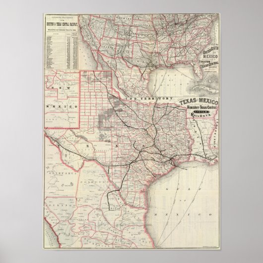 Poster Texas et Mexique, Houston (Devant)