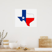 Poster texas etats-unis amérique drapeau forme étiquette (Cuisine)