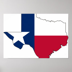 Poster Texas Flag Map