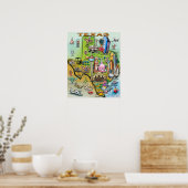 Poster Texas Fun Map (Keuken)