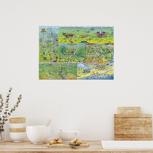 Poster Texas Fun Maps (Cuisine)