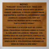 Poster Texas Gun Law - Adobe - Open Carry (Devant)