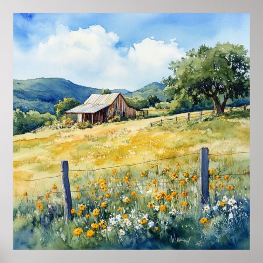 Poster Texas Hill Country (Devant)