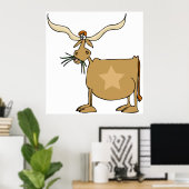 Poster Texas Longhorn Cow (Bureau à domicile)