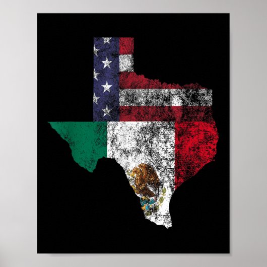 Poster Texas Mexique Drapeau Américain Cinco De Mayo Mexi (Devant)