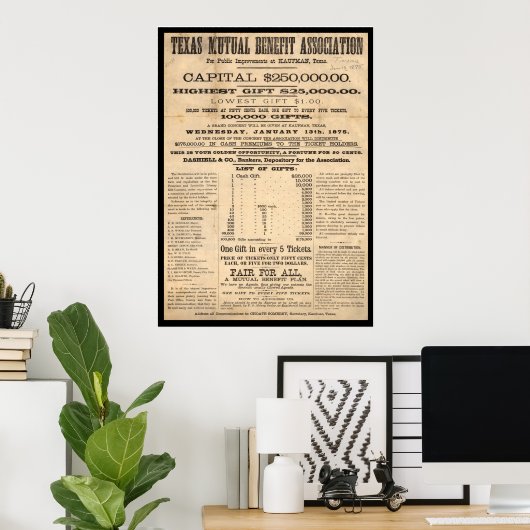 Poster Texas Mutual Benefit Association (Bureau à domicile)