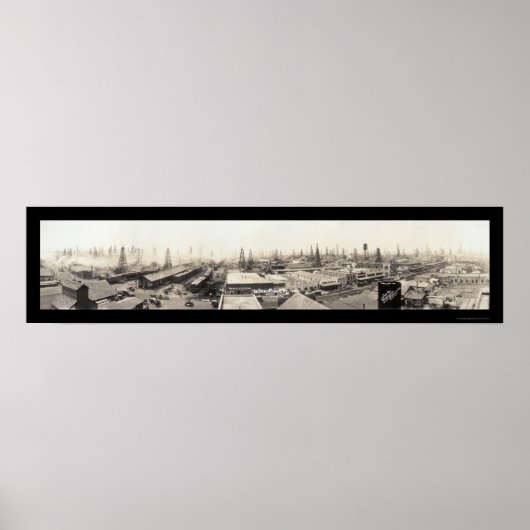 Poster Texas Oil Field & Town Photo 1919 (Devant)
