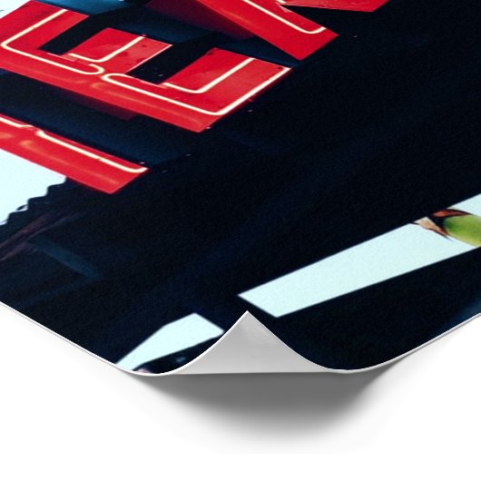 Poster Texas Red Neon Lights USA Amérique (Coin)